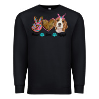 Black peace love beagle Premium Sweatshirt - RanaPortraitStore