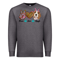 Charcoal Heather peace love beagle Premium Sweatshirt - RanaPortraitStore