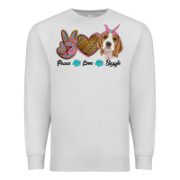 Dove Grey peace love beagle Premium Sweatshirt - RanaPortraitStore