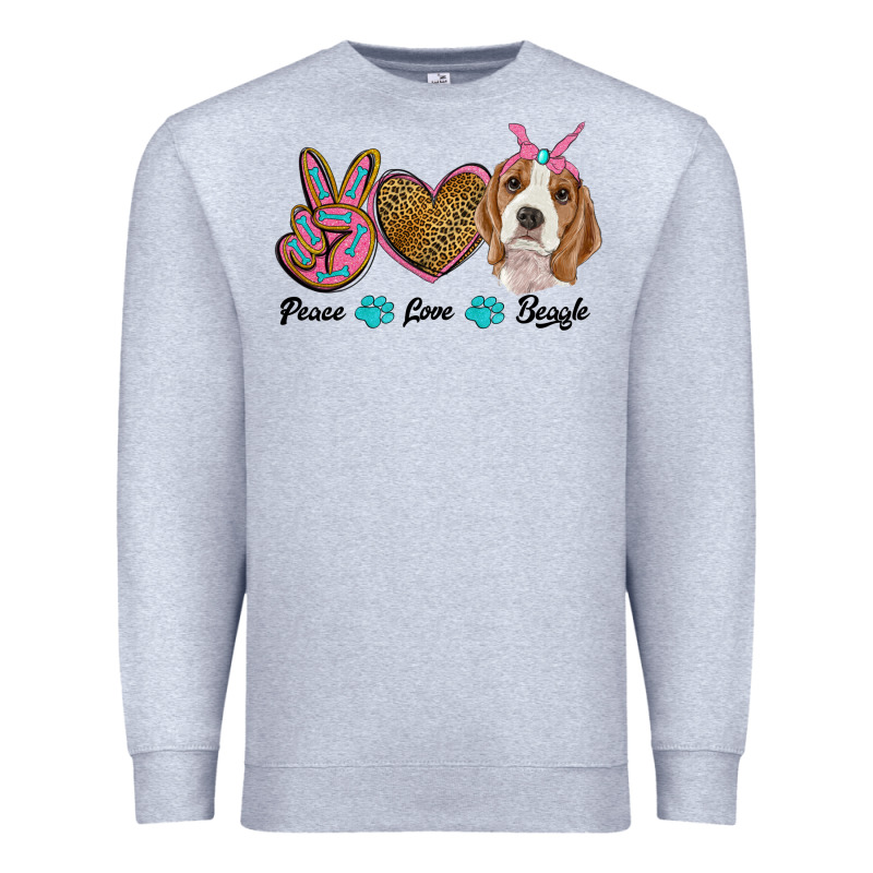 Peace Love Beagle Premium Sweatshirt by RanaPortraitStore | Teevron