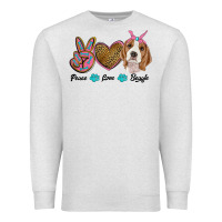 Oatmeal Heather peace love beagle Premium Sweatshirt - RanaPortraitStore