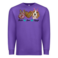 Purple peace love beagle Premium Sweatshirt - RanaPortraitStore