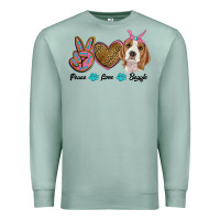 Seafoam peace love beagle Premium Sweatshirt - RanaPortraitStore