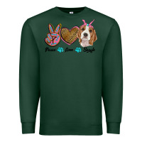 Sports Green peace love beagle Premium Sweatshirt - RanaPortraitStore