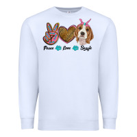 White peace love beagle Premium Sweatshirt - RanaPortraitStore