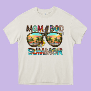 Mom Bad Summer Heavy Core Tee Designed By Cowhidedigitalart
