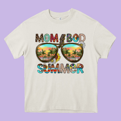 Mom Bad Summer Heavy Core Tee Designed By Cowhidedigitalart
