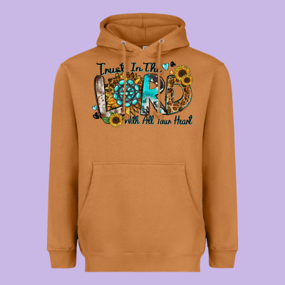 Trust In The Lord With All Your Heart Heavyweight Hoodie Designed By Zillion Design Studio