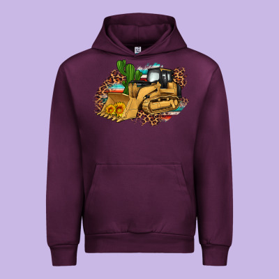 Bulldozer Leopard Cactus Sunflower Urban Hoodie Designed By Artiststas
