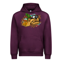 Mauve Wine bulldozer leopard cactus sunflower Urban Hoodie - Artiststas