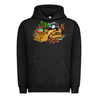 Pigment Black bulldozer leopard cactus sunflower Urban Hoodie - Artiststas