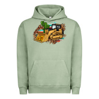 Pigment Oil Green bulldozer leopard cactus sunflower Urban Hoodie - Artiststas