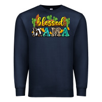 Navy blessed mama Premium Sweatshirt - Zillion Design Studio