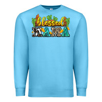 Ocean Blue blessed mama Premium Sweatshirt - Zillion Design Studio