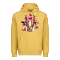 Antique Gold pink floral bandana goat Premium Hoodie - Jasminsmagicworld