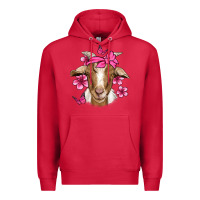 Cardinal pink floral bandana goat Premium Hoodie - Jasminsmagicworld