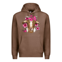 Chestnut pink floral bandana goat Premium Hoodie - Jasminsmagicworld