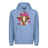 Colony Blue pink floral bandana goat Premium Hoodie - Jasminsmagicworld