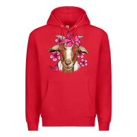 Red pink floral bandana goat Premium Hoodie - Jasminsmagicworld