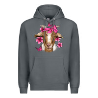 Rock pink floral bandana goat Premium Hoodie - Jasminsmagicworld