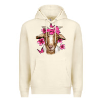 Sandshell pink floral bandana goat Premium Hoodie - Jasminsmagicworld