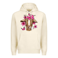 Tofu pink floral bandana goat Premium Hoodie - Jasminsmagicworld