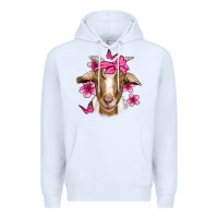 White pink floral bandana goat Premium Hoodie - Jasminsmagicworld
