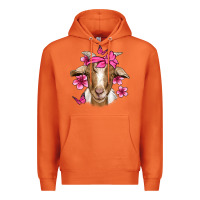Carrot pink floral bandana goat Premium Hoodie - Jasminsmagicworld