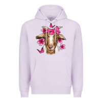 Lilac pink floral bandana goat Premium Hoodie - Jasminsmagicworld