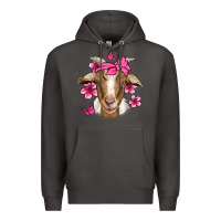 Smoke pink floral bandana goat Premium Hoodie - Jasminsmagicworld