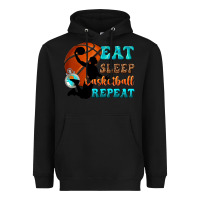 Black eat sleep basketball repeat Heavyweight Hoodie - texasbilliewilder