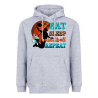 Heather Grey eat sleep basketball repeat Heavyweight Hoodie - texasbilliewilder