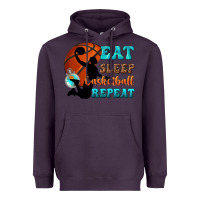Plum eat sleep basketball repeat Heavyweight Hoodie - texasbilliewilder