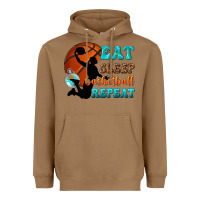 Toasted Coconut eat sleep basketball repeat Heavyweight Hoodie - texasbilliewilder