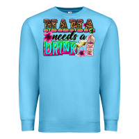 Ocean Blue mama needs a drink Premium Sweatshirt - Zillion Design Studio
