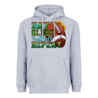 Heather Grey eat sleep football repeat Heavyweight Hoodie - texasbilliewilder