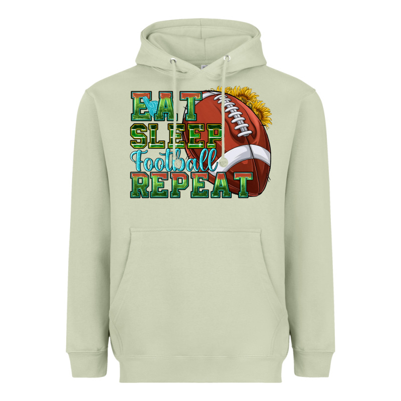 Eat Sleep Football Repeat Heavyweight Hoodie by texasbilliewilder | Teevron