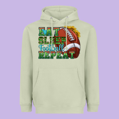 Heavyweight Hoodie eat sleep football repeat