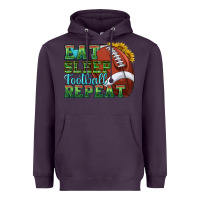 Plum eat sleep football repeat Heavyweight Hoodie - texasbilliewilder