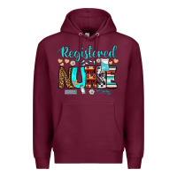 Burgundy registered nurse Premium Hoodie - BundleAndBundleShop