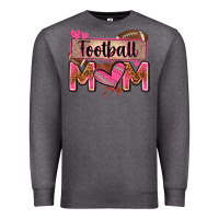 Charcoal Heather football mom with leopard Premium Sweatshirt - Zillion Design Studio