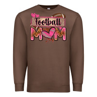 Chestnut football mom with leopard Premium Sweatshirt - Zillion Design Studio