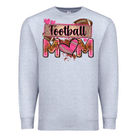 Heather Grey football mom with leopard Premium Sweatshirt - Zillion Design Studio