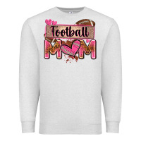 Oatmeal Heather football mom with leopard Premium Sweatshirt - Zillion Design Studio