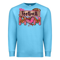 Ocean Blue football mom with leopard Premium Sweatshirt - Zillion Design Studio