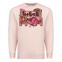 Pale Pink football mom with leopard Premium Sweatshirt - Zillion Design Studio