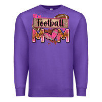 Purple football mom with leopard Premium Sweatshirt - Zillion Design Studio