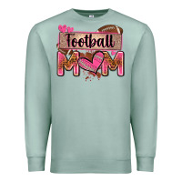Seafoam football mom with leopard Premium Sweatshirt - Zillion Design Studio