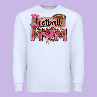 Football Mom With Leopard Premium Sweatshirt Designed By Zillion Design Studio