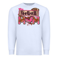 White football mom with leopard Premium Sweatshirt - Zillion Design Studio